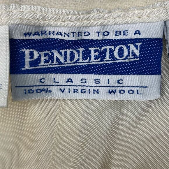 Vintage Pendleton White Dress Pants Trouser Size 10 Pleated Virgin Wool Hi-rise - Picture 5 of 12